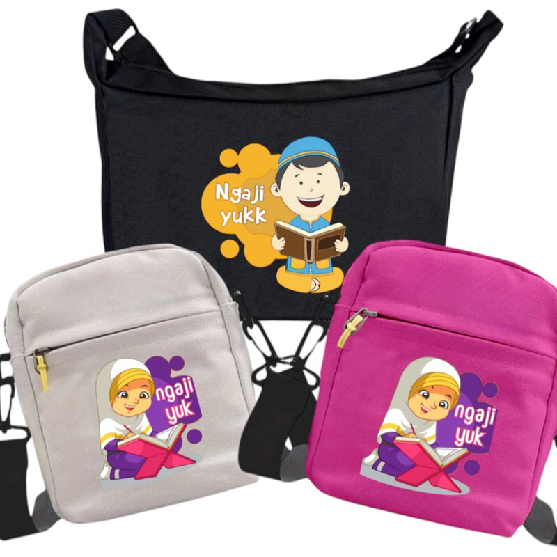 Tas Selempang Anak Laki Perempuan Untuk Ngaji Alquran Iqro Murah Tas Selempang Anak Lucu Ngaji Yuk T