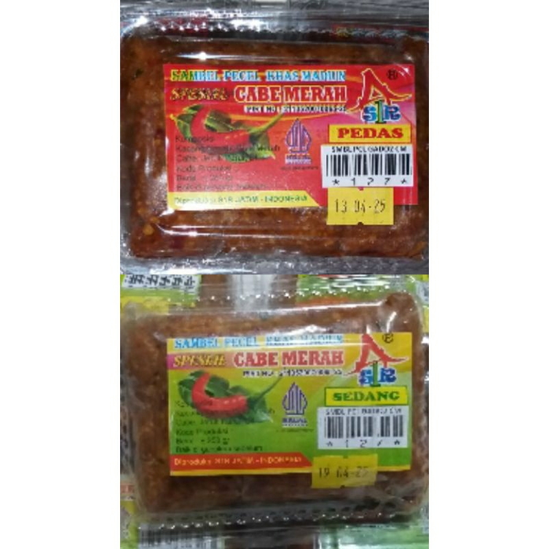 

Bumbu Sambel Kacang Cabe Merah/Sambal Pecel Khas Kota Madiun Kemasan 250gr