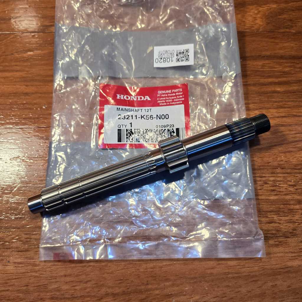 (cb150 all new led/ sonic 150) honda ori - as gigi transmisi lawan as gigi tarik 23211k56n00 asli ah