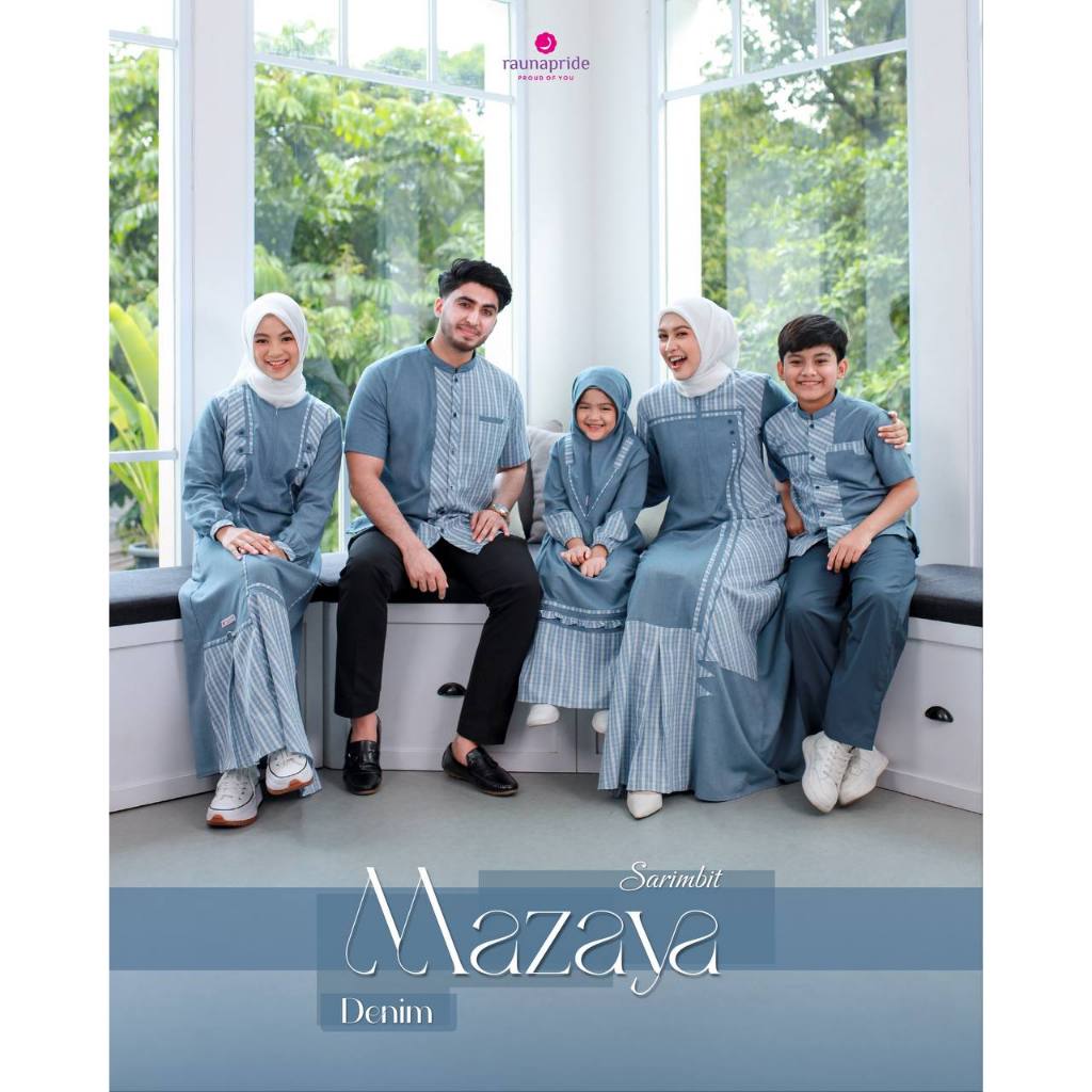 Sarimbit MAZAYA Denim / Couple Keluarga Terbaru Koko dan Gamis by Raunapride