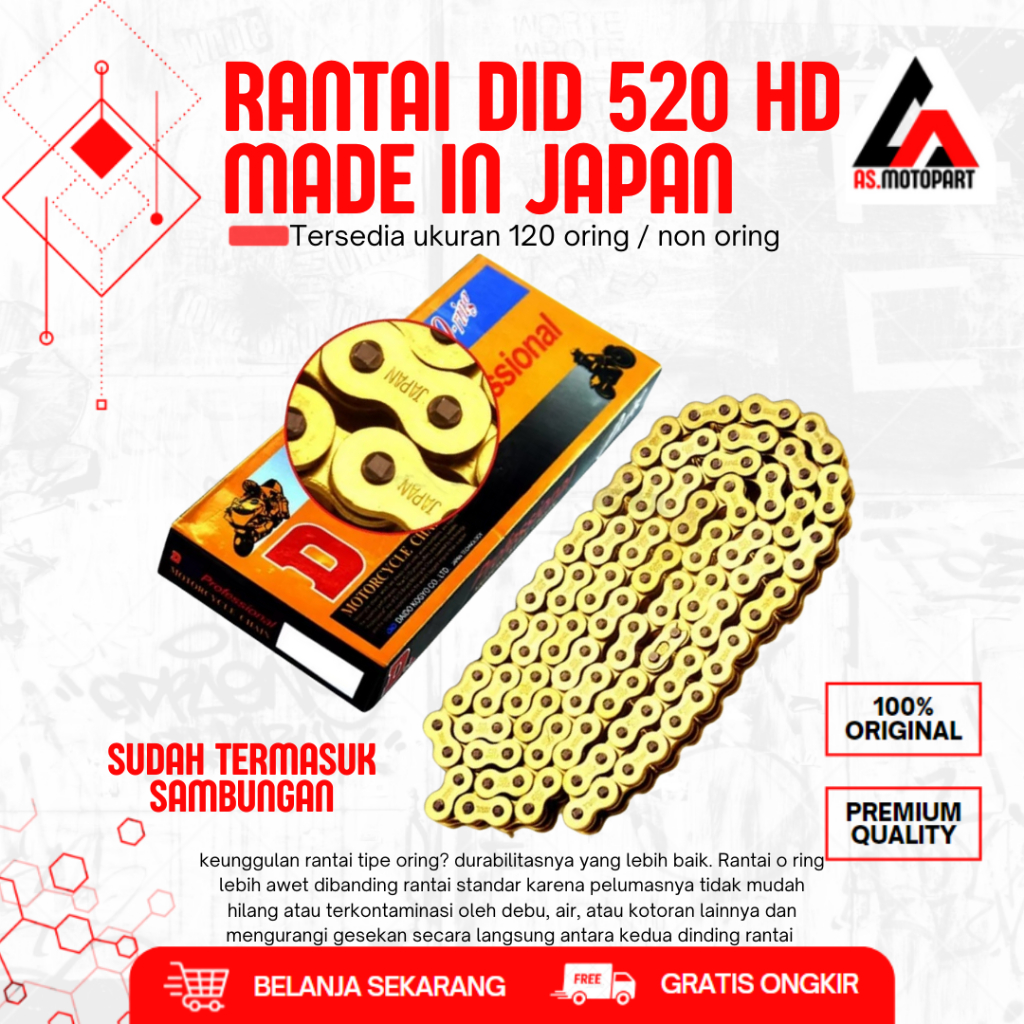 RANTE GOLD 520H HSBT RANTAI MOTOR GOLD 520 HD RANTAI MOTOR UNIVERAL RANTE GEAR SET MOTOR RANTAI GOLD