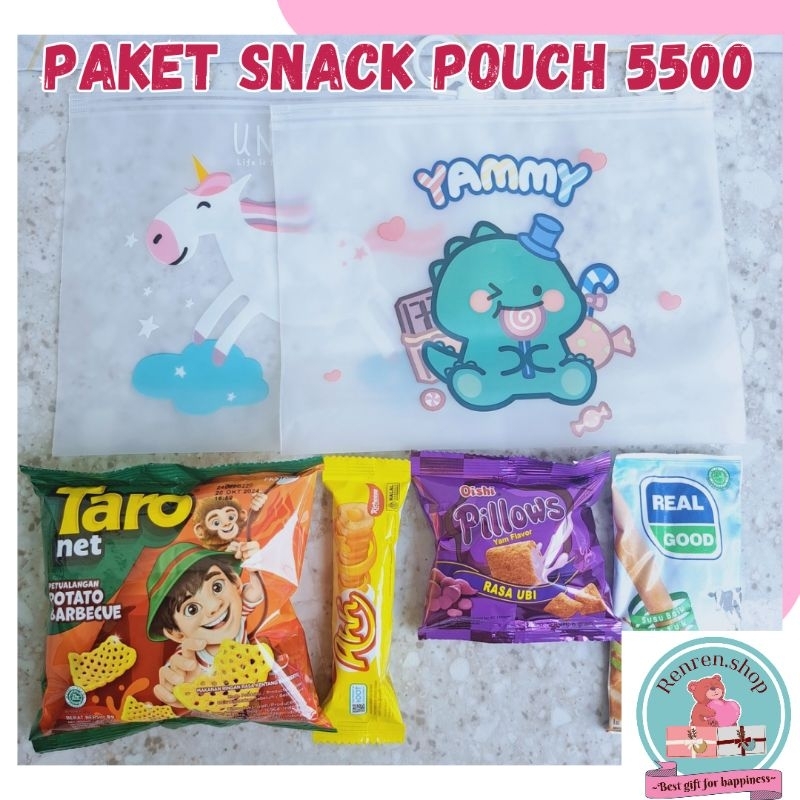Murah  paket snack ultah pouch ziper 5000an bingkisan ultah murah