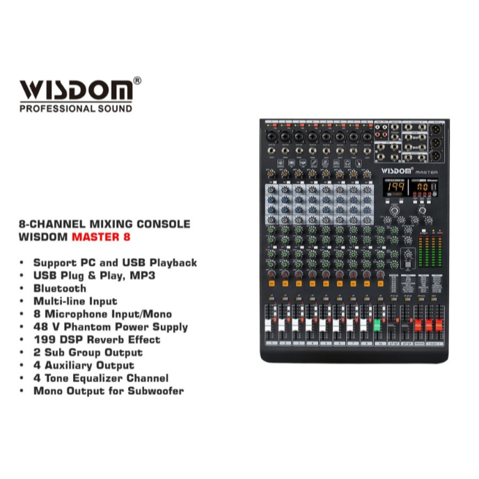 Mixer Audio Wisdom Master8 Wisdom Master 8 Channel Original
