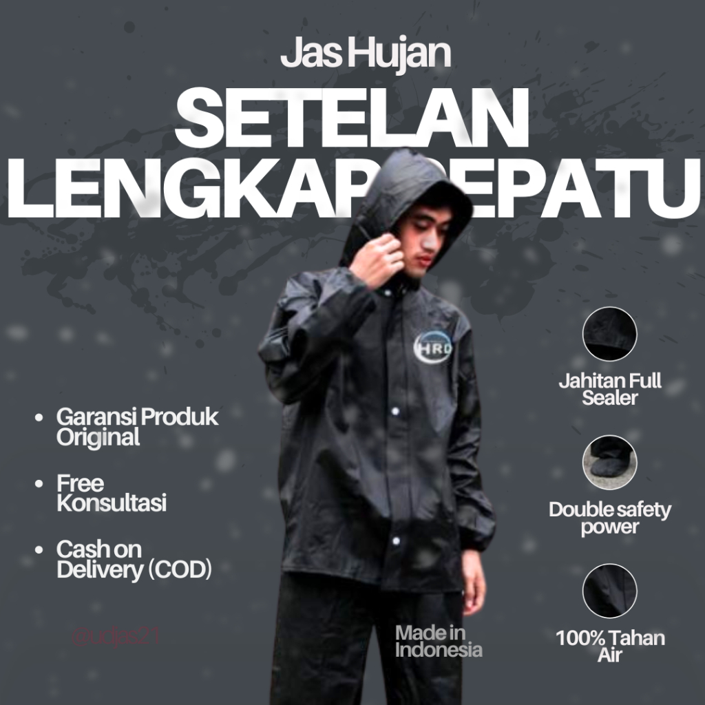 Jas Mantel Hujan Sepatu Ujan Pria Wanita Raincoat Dewasa Setelan  Tebal Premium