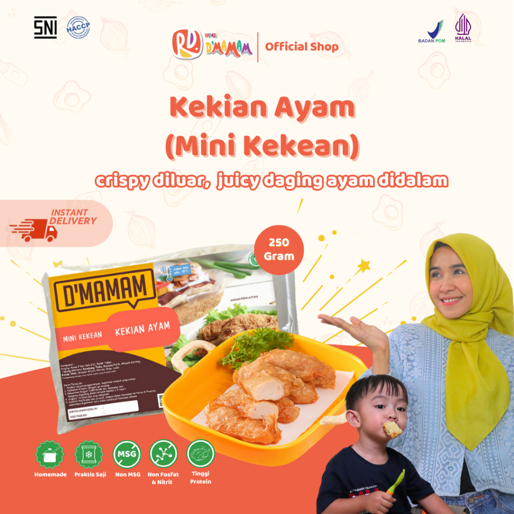 

Radaza D'MAMAM Mini Kekean 250g Kekian Ayam Bento Frozen Anak MPASI Homemade Gluten Free BPOM HALAL