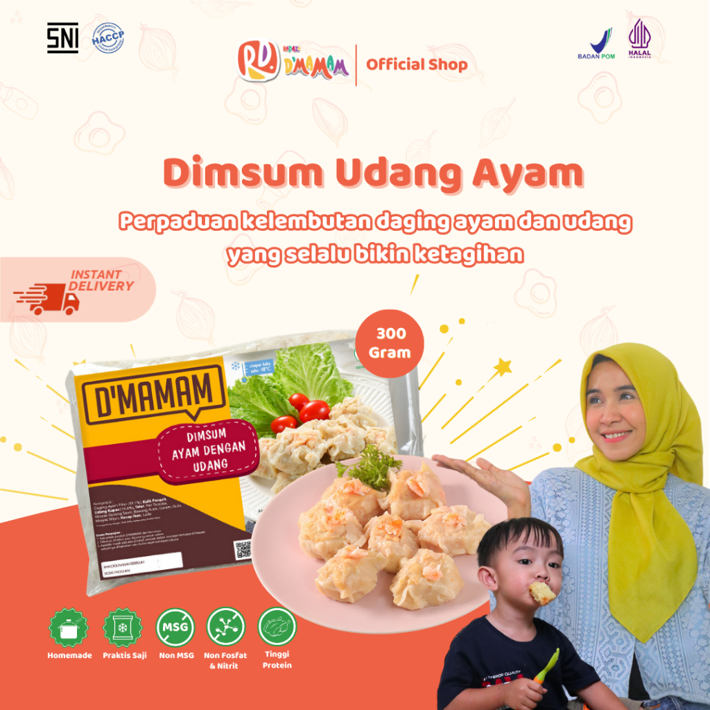 

Radaza D'MAMAM Dimsum Udang Ayam 300g Premium Bento Frozen Anak MPASI Homemade Non MSG BPOM HALAL