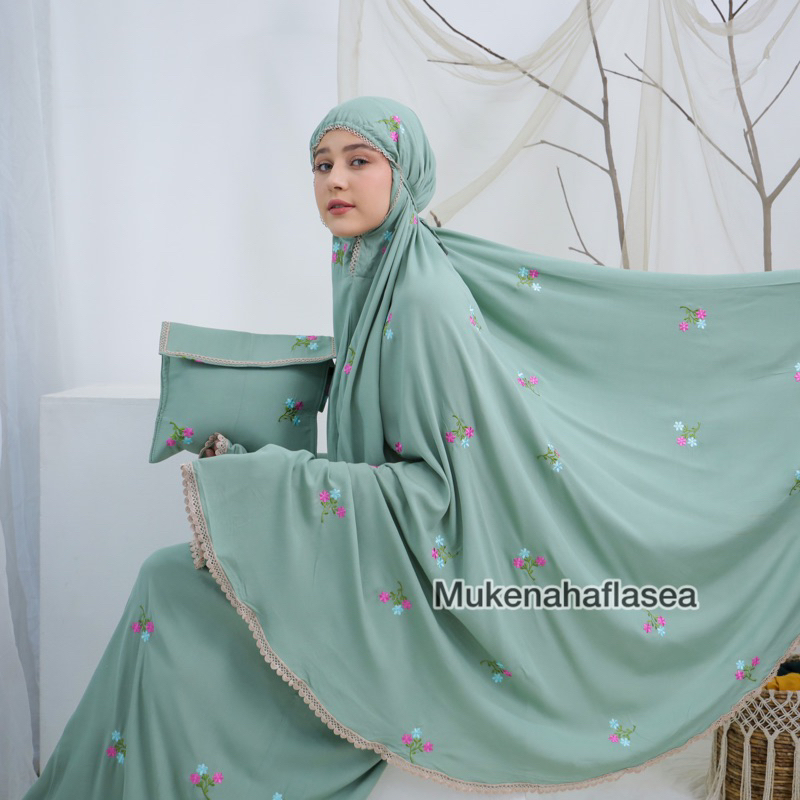 Mukena Dewasa Rayon Bordir Nadira Jumbo