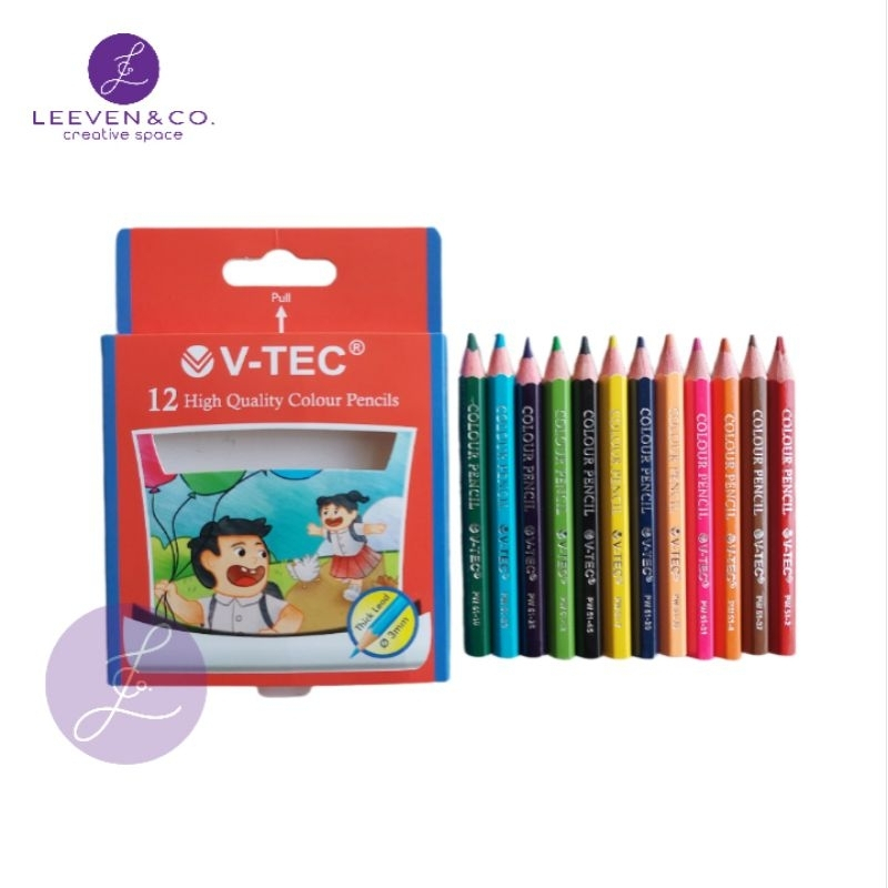 

PENSIL WARNA PENDEK ISI 12 V-TEC COLOUR PENCILS PW 5112 12 COLOR CLASSIC