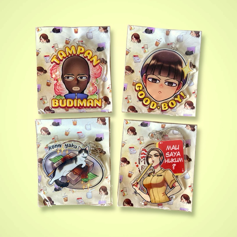 Keychain Acrylic Karakter Komik | Gantungan Kunci Akrilik Maghfirare