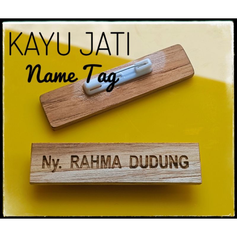 

Name Tag - Papan Nama Dada - Bahan Kayu Jati Original Asli
