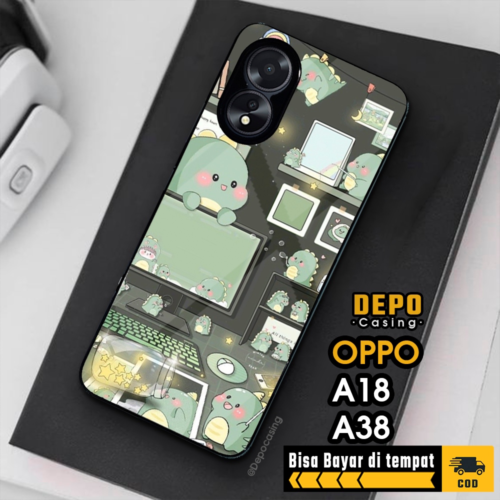Case Oppo A18 A38 Casing Oppo A18 A38 Casing Depo Casing [DINO] Case Glossy Case Aesthetic Custom Ca