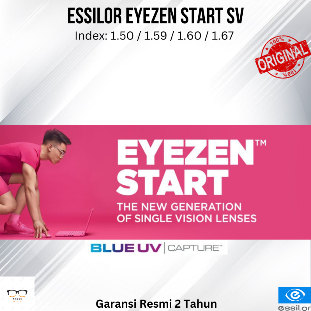 Lensa Kacamata Essilor Eyezen Start Blue UV Capture SV