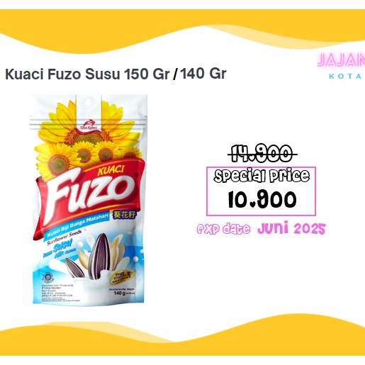 

HARGA STANDAT Dua Kelinci Kuaci FUZO Susu 15 gram 14 gram