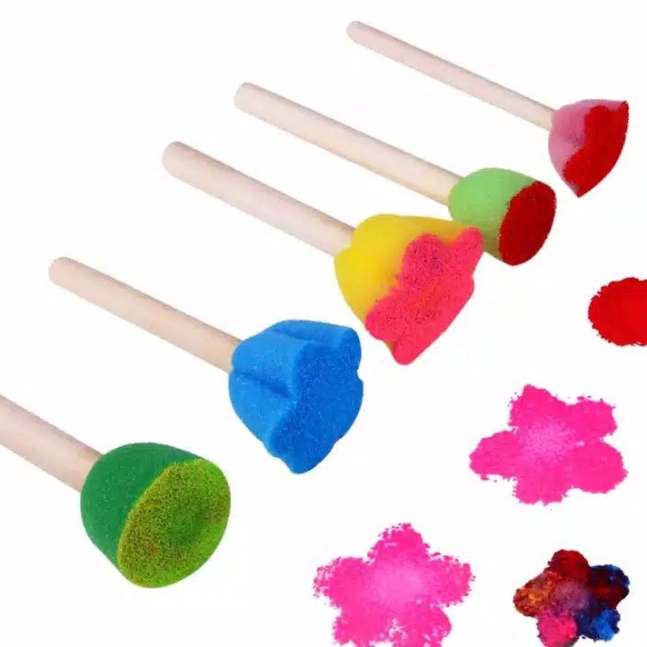 

TRENDING Mainan Kuas Lukis Sponge Dotty Bunga isi 5pcs