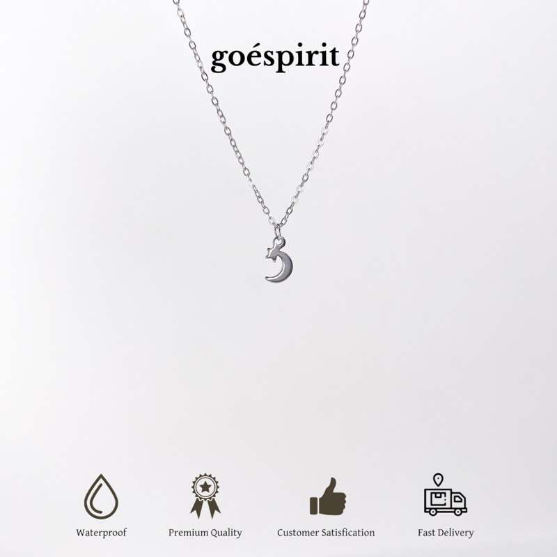 [ANTI KARAT] CRESCENT STAR necklace / kalung bulan bintang • kalung anti karat