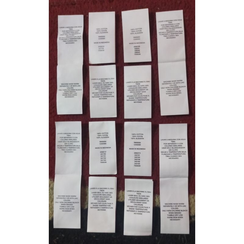 

tag label merek (wash care misc) label tag cod59284