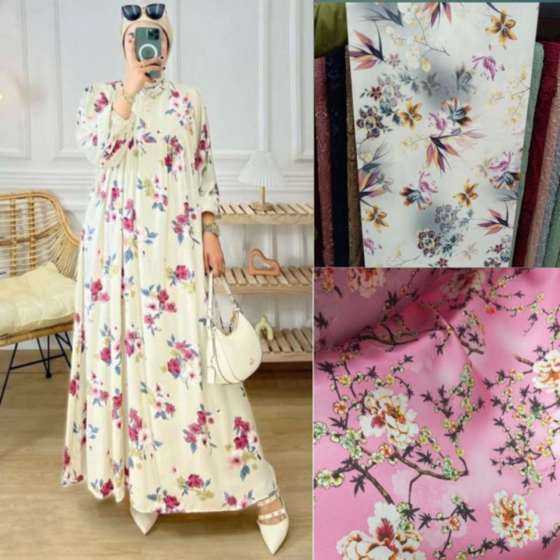 Kain Armani Silk Motif Italy Premium || Bahan Dress Gamis Motif