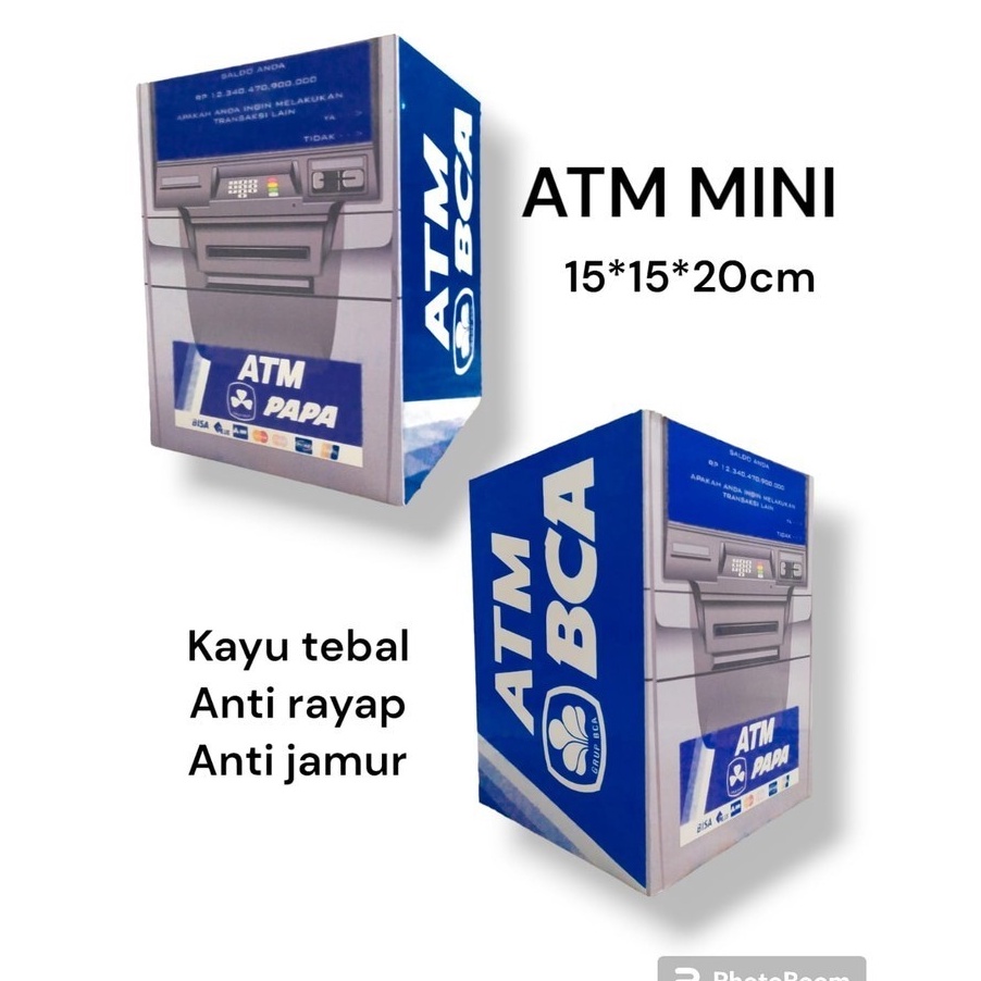 FLASH SALE Brangkas uang Motif Mesin ATM Celengan Kayu Unik Piggy Bank ATM MINI ATM Miniatur