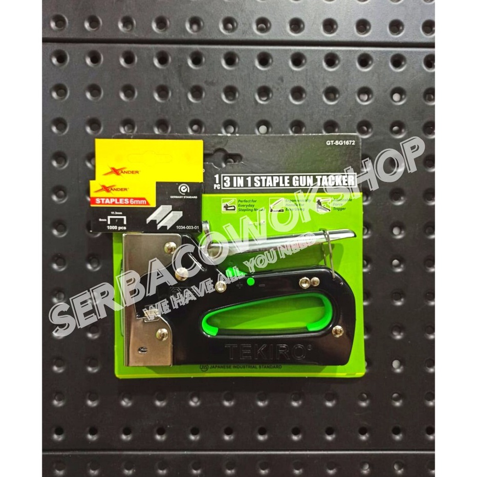 

Tekiro Paket Mesin Staples Jok 3 in 1 Tacker 4 14 mm Isi Staples 6 mm Termurah Berkualitas
