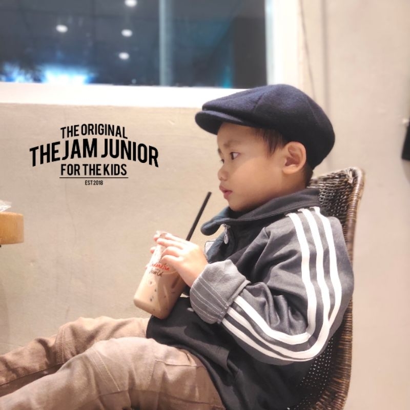 Thejam. for the kids Topi anak Pria Wanita Newsboy Cap Kids black| Topi kodok | Topi klasik