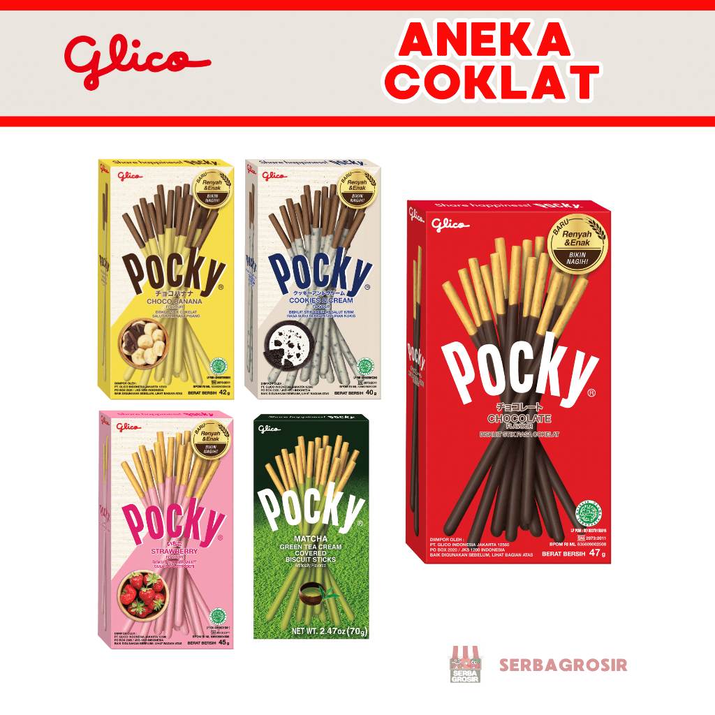 

POCKY GLICO STICK 22 GRAM 1 PCKG ISI 10 BOX || GLICO POKY CEMILAN STICK COKLAT