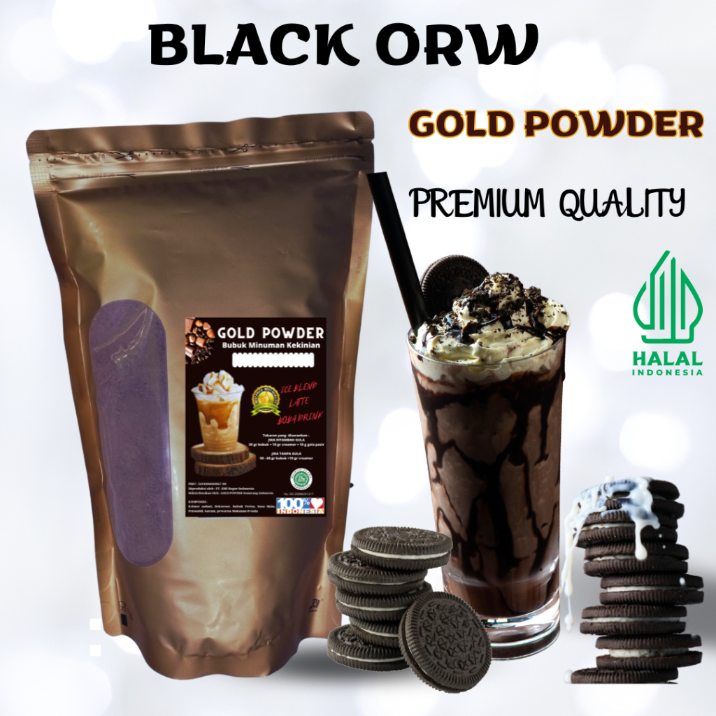

GOLD Powder 1 Kg RASA BLACK ORW Minuman Bubuk Instan | Bubuk Aneka rasa powder drink