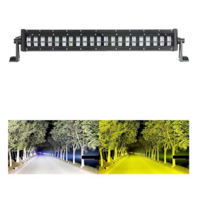 LAMPU TEMBAK SOROT LED LIGHT BAR MODEL CINCIN 2 WARNA CUT OFF FLAT OFFROAD MOBIL