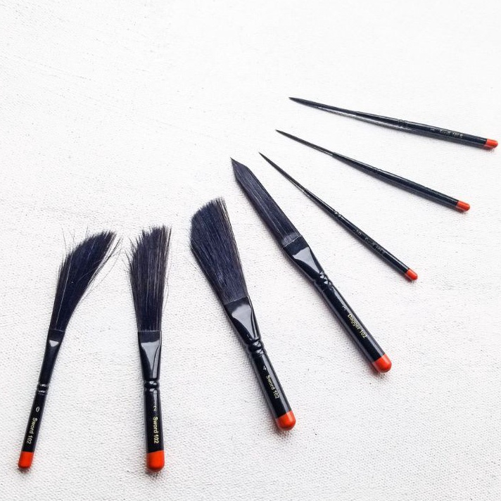 

DEGOYA DE GOYA PINSTRIPE SCROLL BRUSH KUAS LUKIS KALIGRAFI BULU PANJANG
