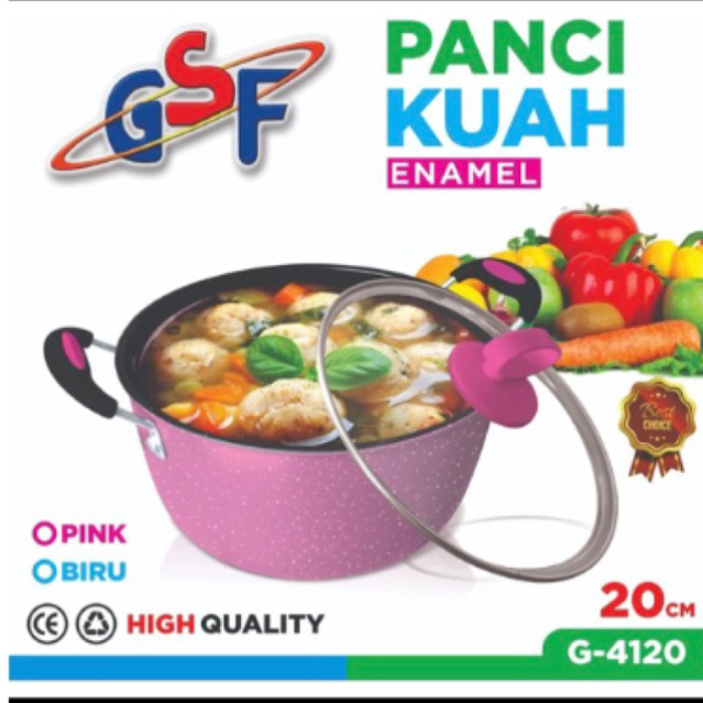 panci kuah warna panci kuwah tutup kaca gsf 4120 enamel