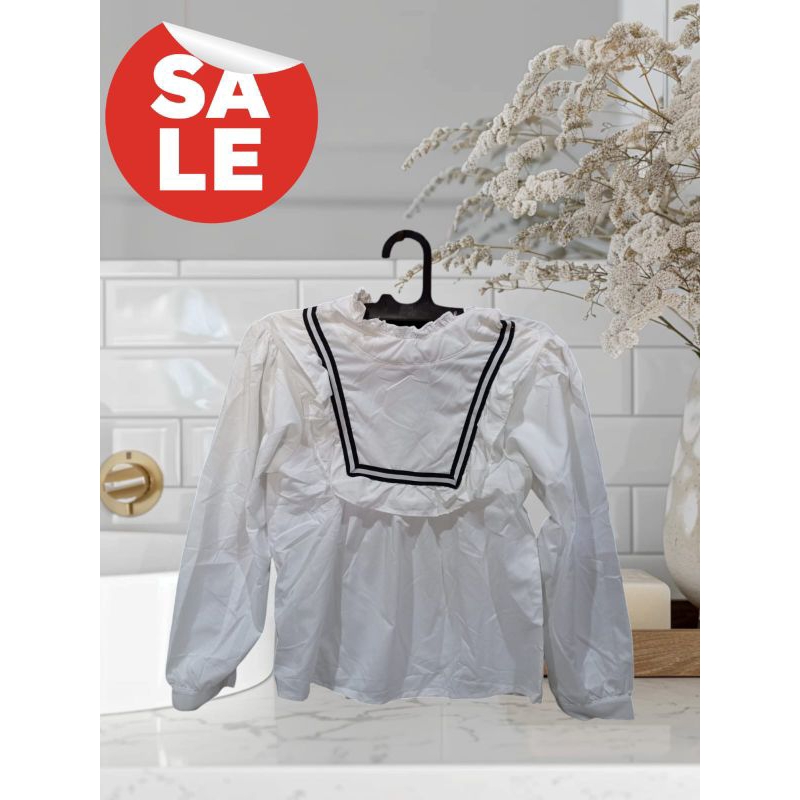 BLOUSE Putih | Lengan Panjang Putih | Atasan Wanita Putih