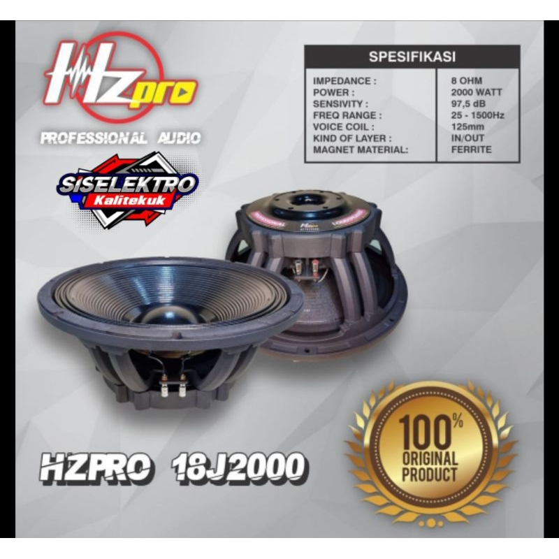 Speaker 18 Inch HZ PRO HZ18J2000