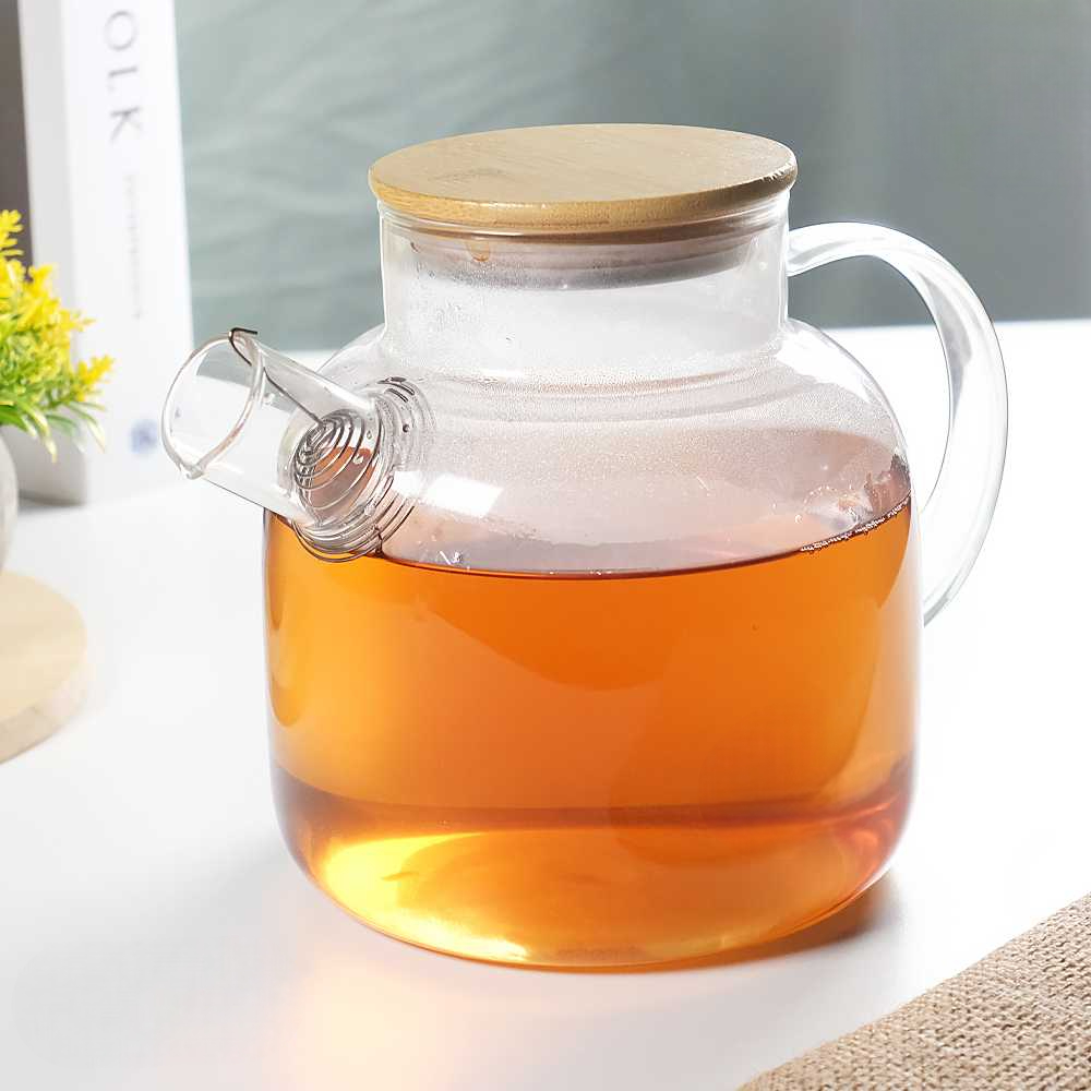 Teko Pitcher Pemasak Masak Air Teh Teapot Maker Kaca Borosilicate Glass 1.45L