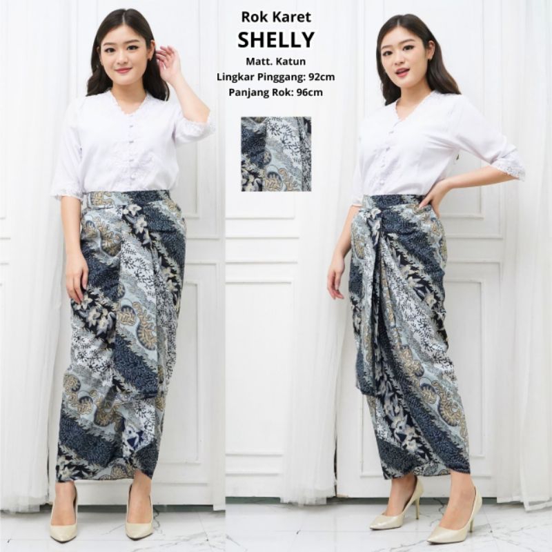 Rok batik karet pinggang siap pakai