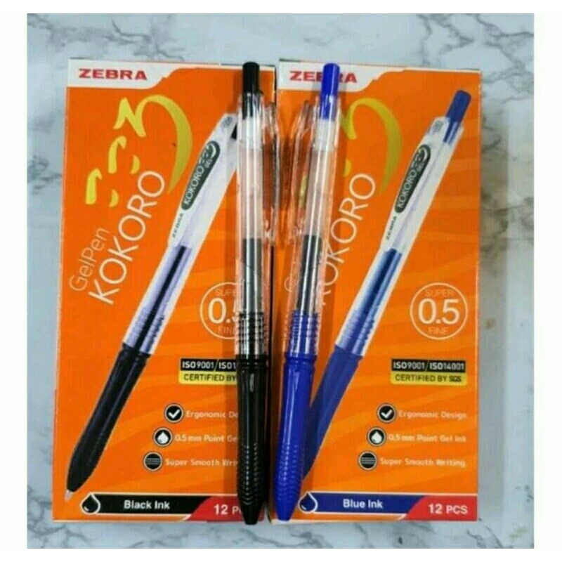 ( 1 Pak ) Pulpen Kokoro Zebra / Kokoro Zebra Gel 0.5