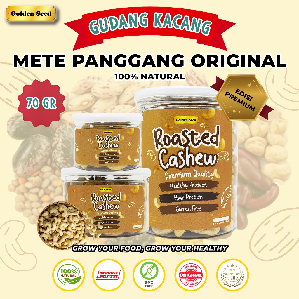 

[EDISI PREMIUM] KACANG METE PANGGANG SUPER 70 GRAM - MEDE OVEN MENTE ROASTED ORIGINAL 70 GR