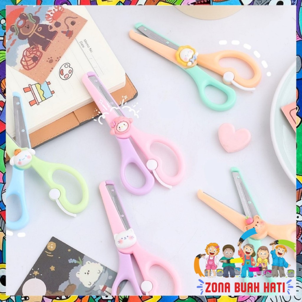 

ZBH Gunting Portabel Mini Scissors Gunting Lucu Alat Tulis Anak Sekolah Kartun Diy Motif Karakter Hewan Lucu