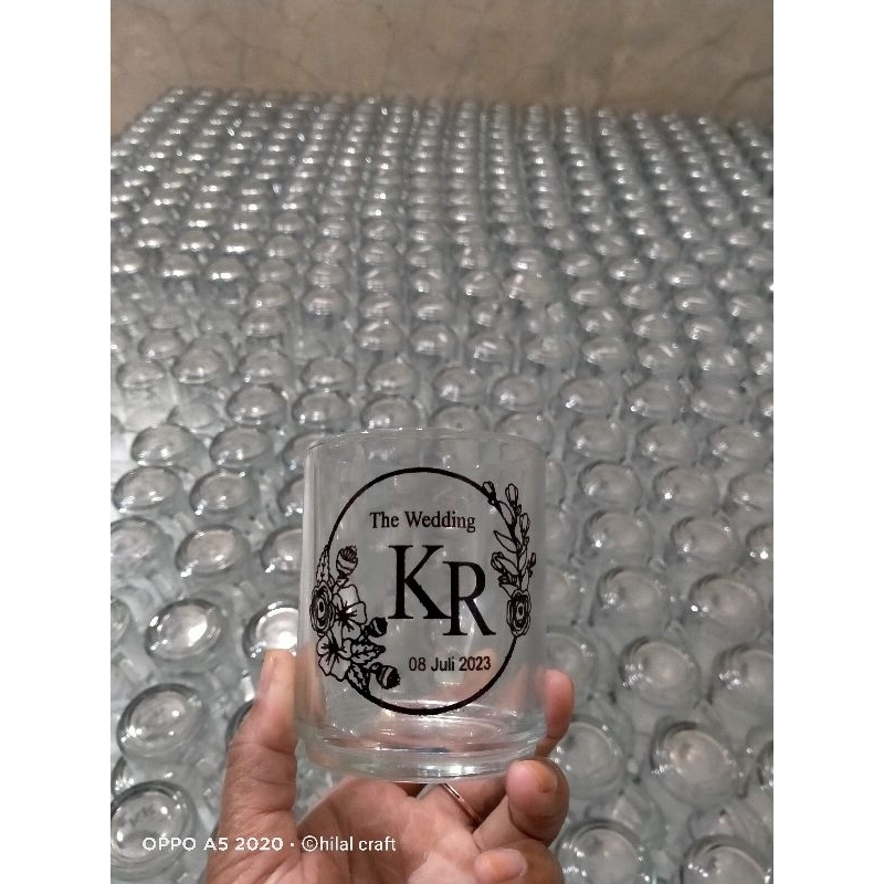 Souvenir gelas Gagang bening