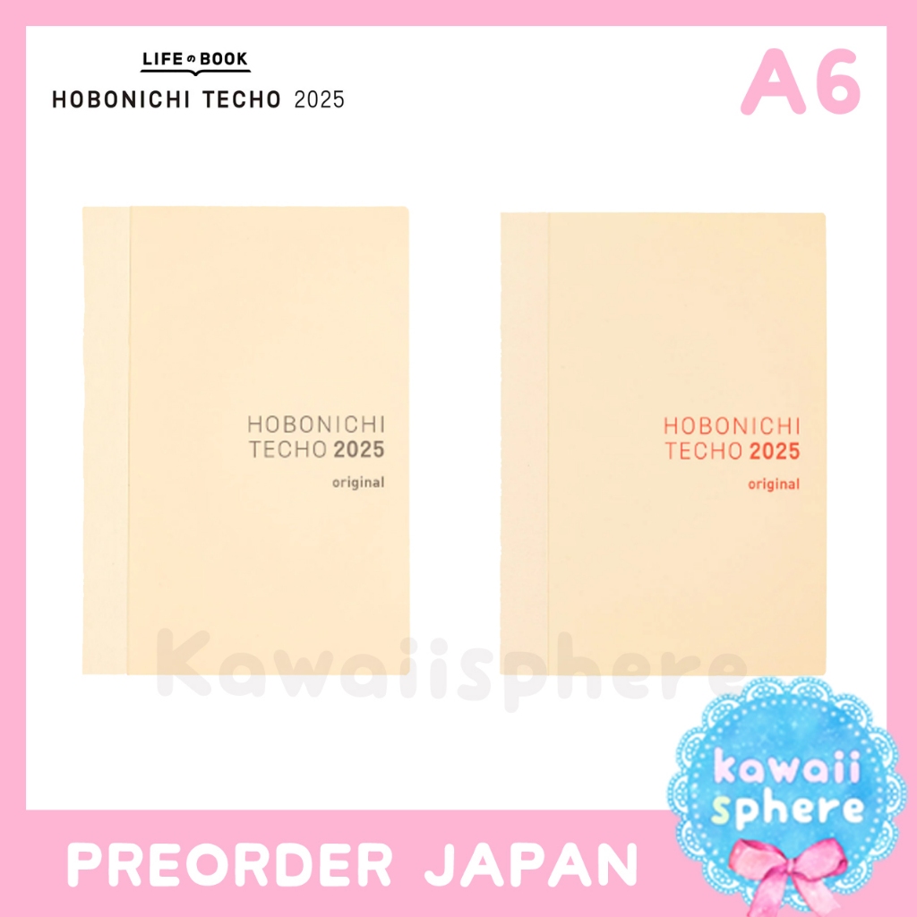 

Hobonichi Techo 2025 A6 Original Book (January Start) | Monday / Sunday Start | Hobonichi 2025 | Preorder Handcarry Jepang