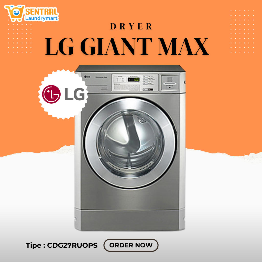 Mesin Pengering LG Giant Max 10.2 KG / Dryer LG Commercial Laundry Tipe CDG27RUOPS