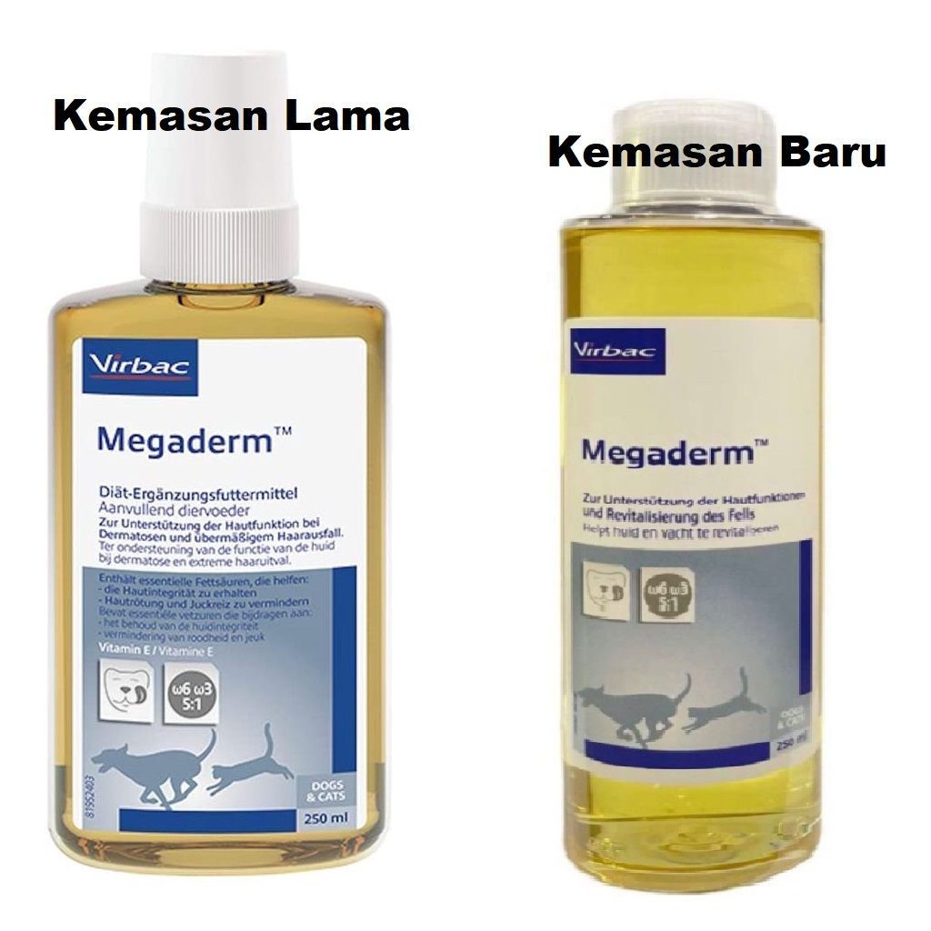 VIRBAC MEGADERM 250 ML / VITAMIN BULU RONTOK ANJING KUCING VIRBAC MEGADERM 250ML
