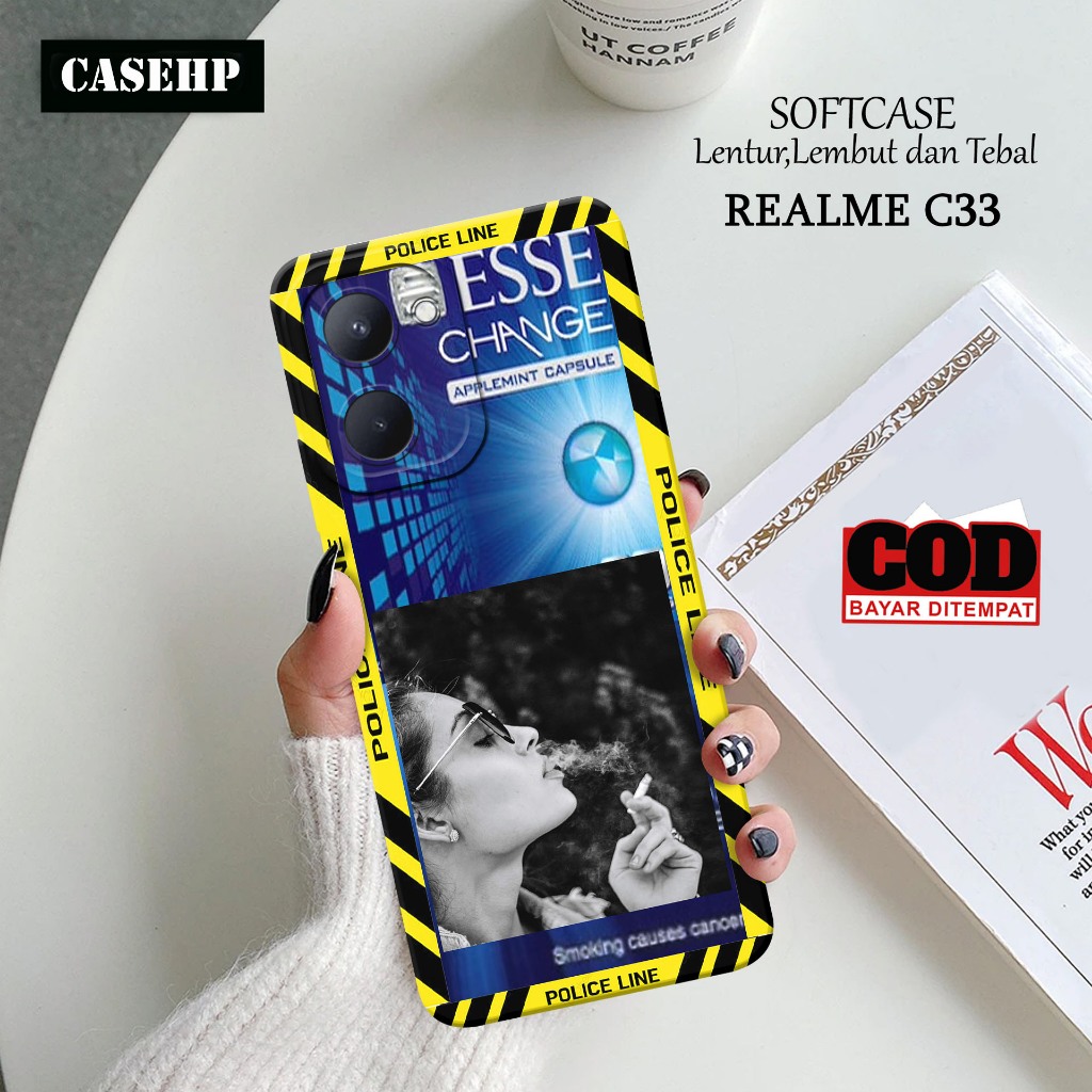 Case REALME C33 - Casehp - Casing REALME C33 - Case rokok bingkai - Skin Handphone - Silikon REALME 
