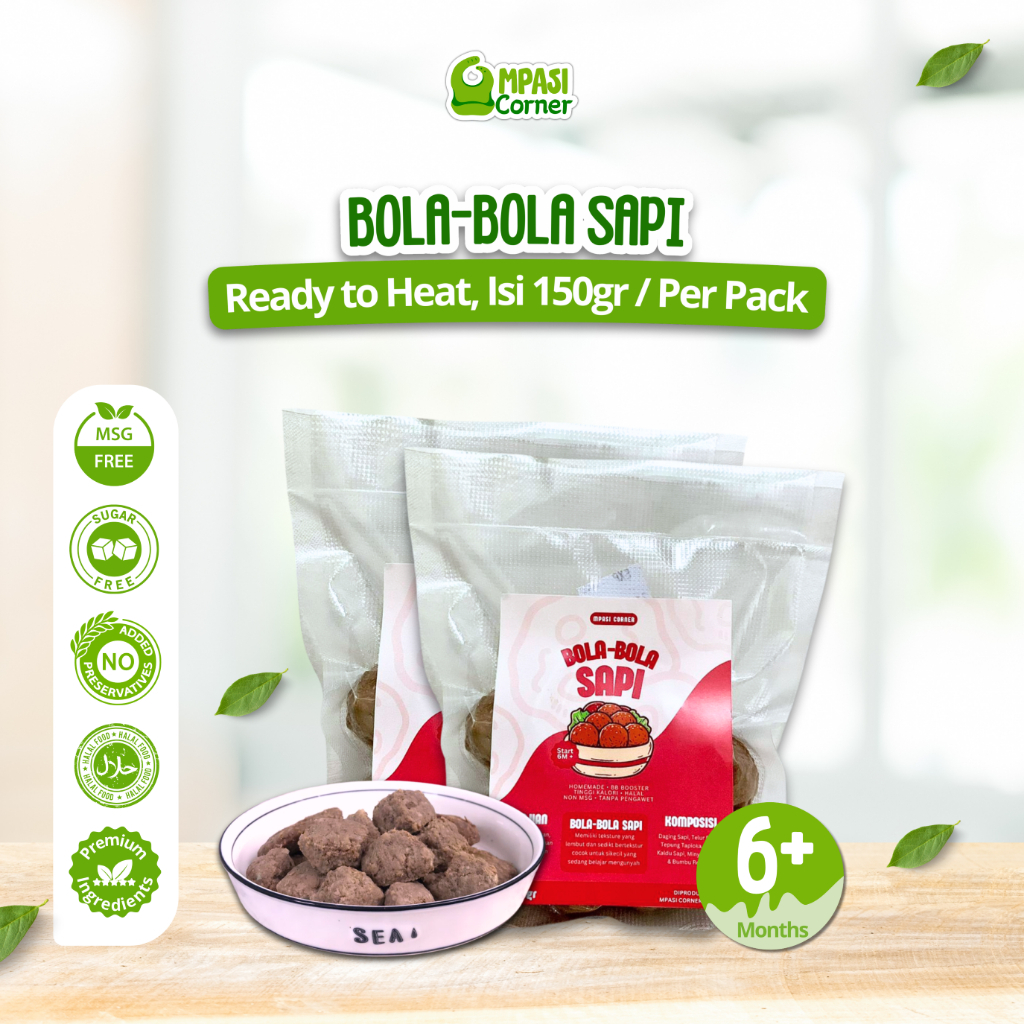 

MPASI Corner Bola-bola Sapi Ready To Heat 6+Mo Isi 150 gr/10 Butir