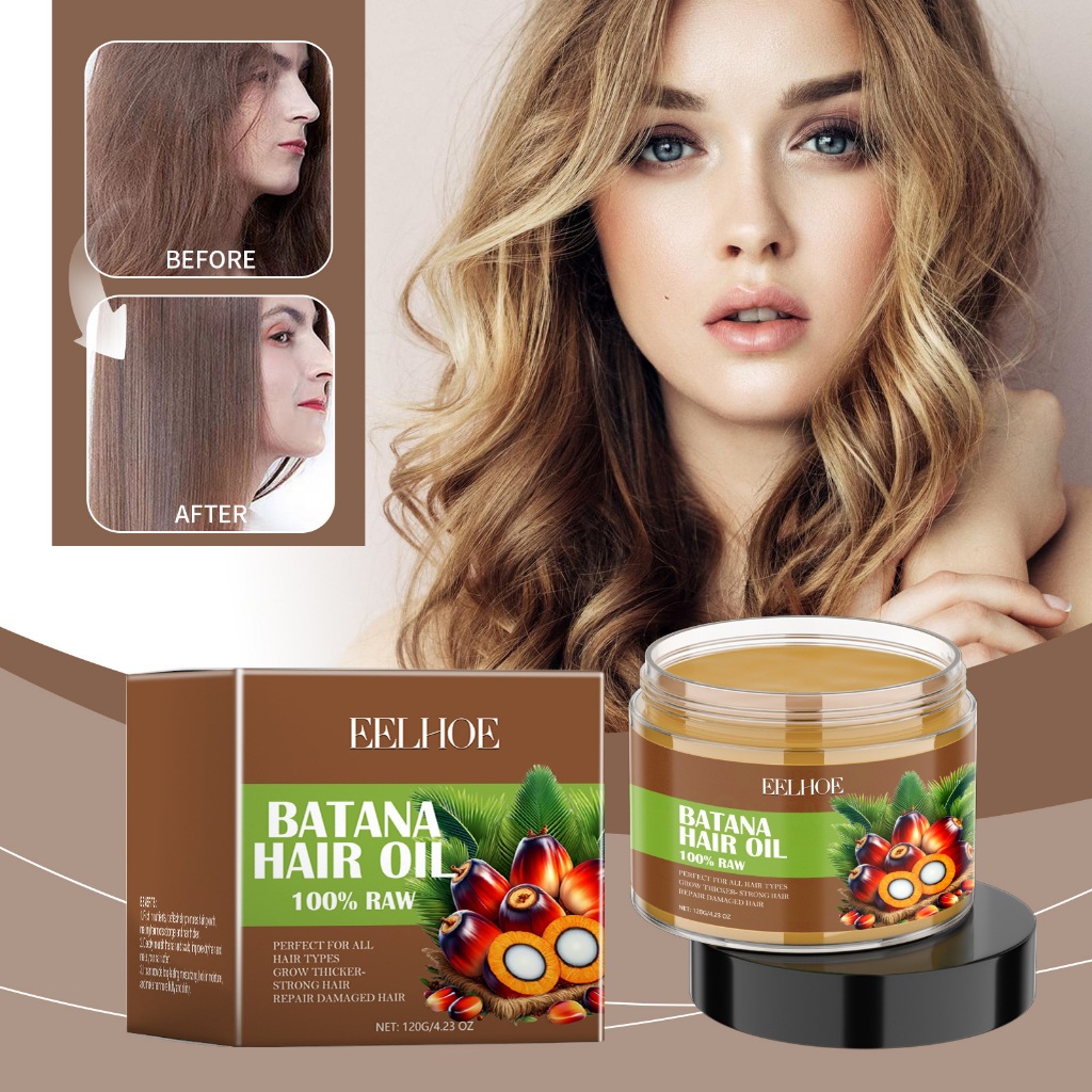 EELHOE Batana Hair Oil 100% Raw Natural 120g Batana Hair Cream Perbaikan Rusak Batana Conditioner