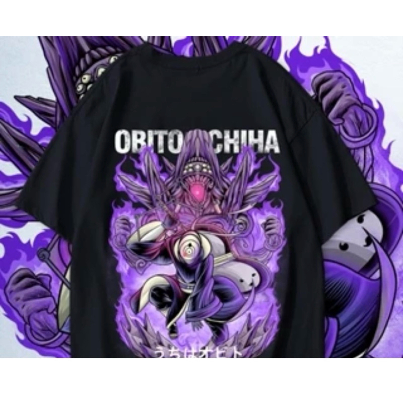 TSHIRT/KAOS ANIME NARUTO UCHIHA OBITO PATUNG GEDO