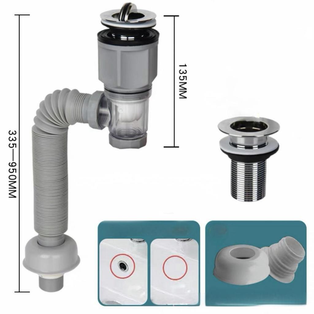 1Set Universal Selang Sink Cuci Piring Slang Pembuangan Cuci Piring Selang Bak Cuci Piring Wastafel