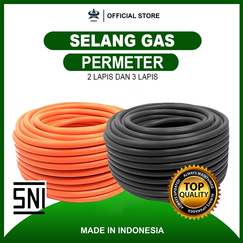 GEMUK Selang Gas 2 Lapis 3 Lapis Permeter Selang Gas Elpiji Tebal Anti Gigitan TIkus Anti Bocor Sela