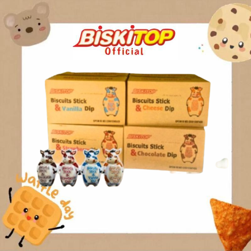 

BISKITOP OFFICIAL - (1 DUS) BISCUITS DIP SAPI 1.1 KG Biskuit Kue Kering Anak Dewasa yang Banyak Rasa