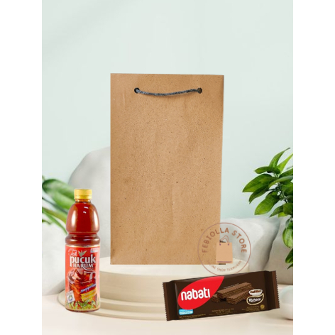 

Paper Bag Coklat Polos Kertas Craft Wafer dan TEH Pucuk 15x25