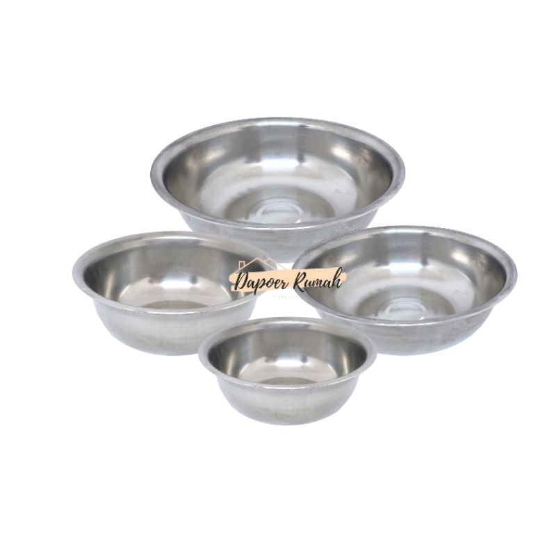 Baskom Stainless 14Cm 16Cm 18Cm 20Cm/Baskom Kobokan/Baskom Makanan/Mangkok Stainless