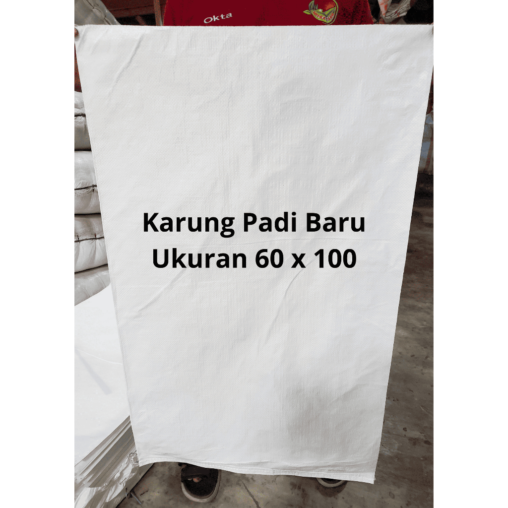 Karung Plastik Baru uk 60 x 100 Putih - Karung Padi Putih - Kantong Plastik Putih / Bagor Putih